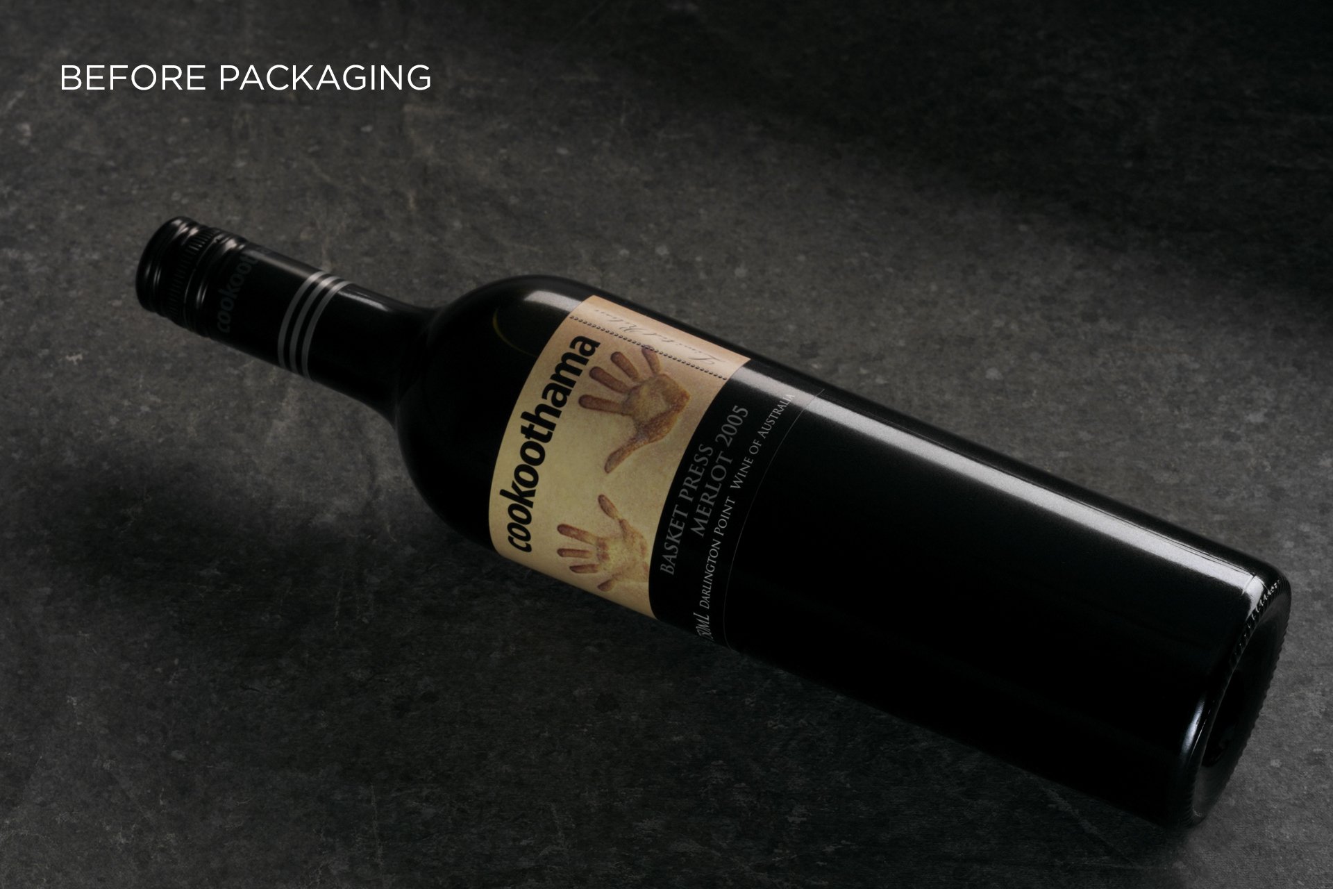 NuganCookoothama wine packaging design before photo